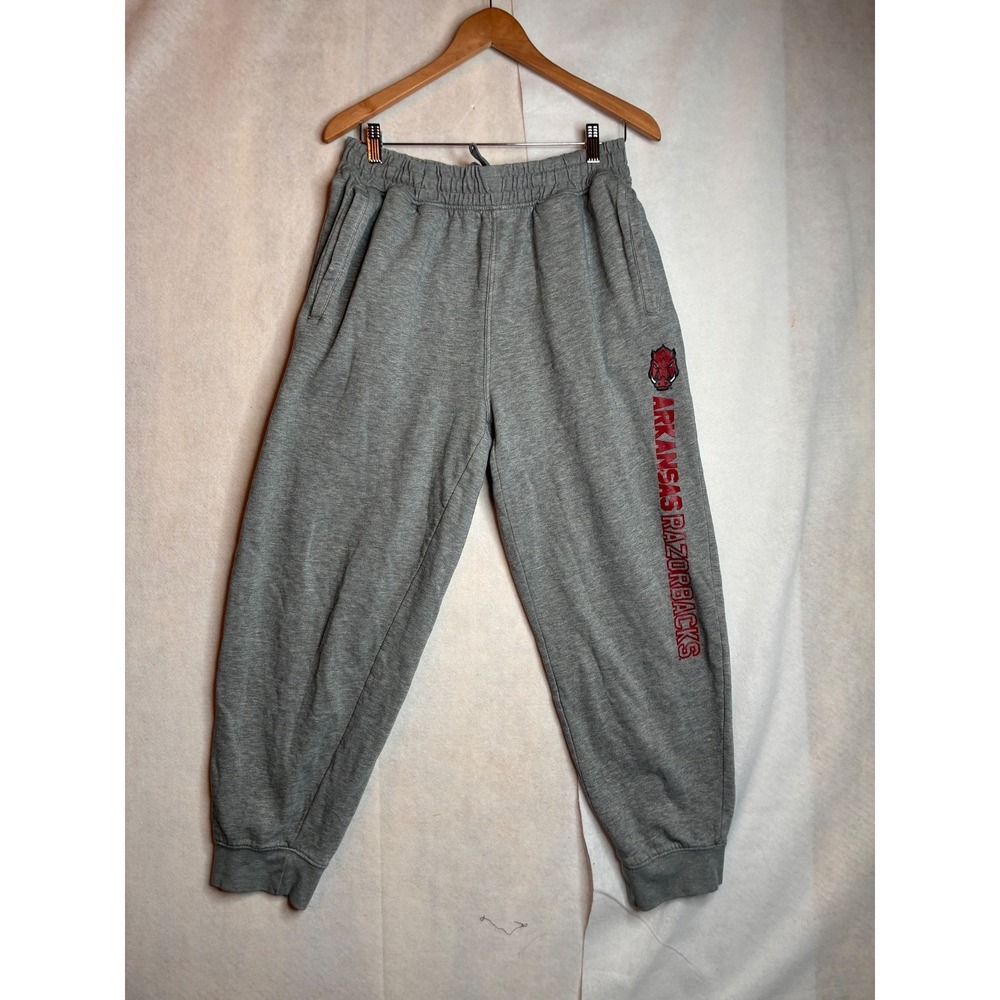 Hanes Arkansas Razorbacks Sweatpants Mens‎ Large Gray Joggers NCAA Fleece Pants